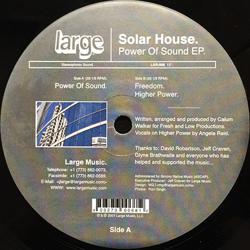 SOLAR HOUSE // POWER OF SOUND (EP) inc. FREEDOM / HIGHER POWER