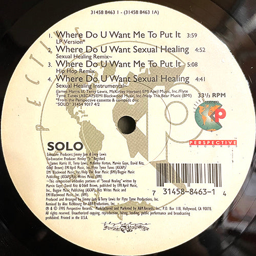 SOLO // WHERE DO U WANT ME TO PUT IT (7VER) / A CHANGE IS GONNA COME / HEAVEN