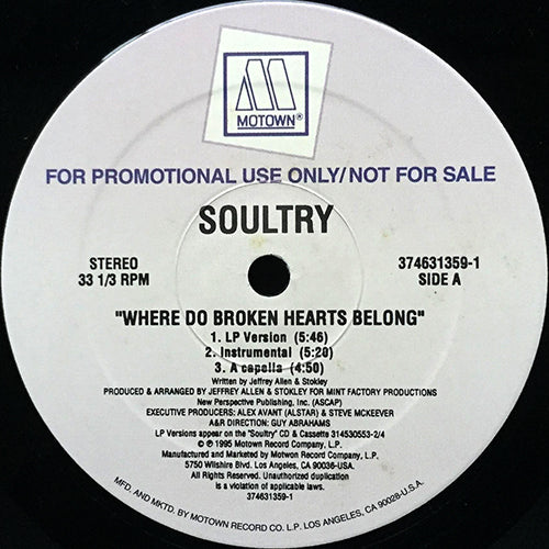 SOULTRY // WHERE DO BROKEN HEARTS BELONG (3VER) / I'LL GET MINE (REMIX) (3VER)