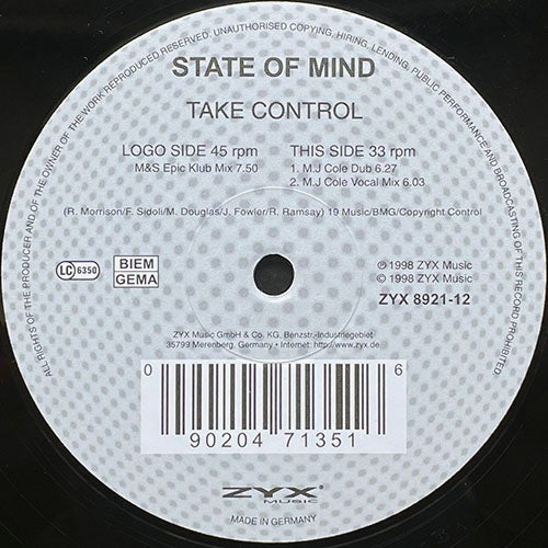 STATE OF MIND // TAKE CONTROL (M&S & MJ COLE MIX) (3VER)