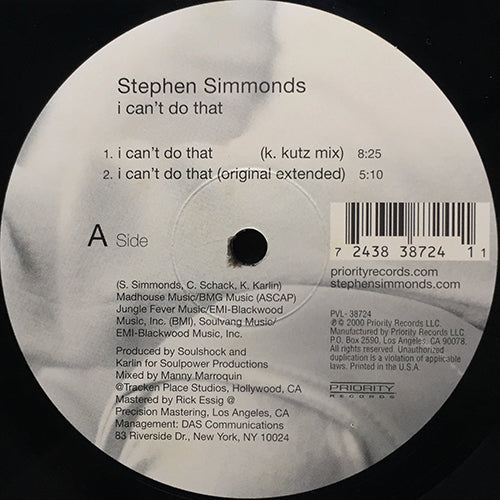 STEPHEN SIMMONDS // I CAN'T DO THAT (MASTERS AT WORK REMIX) (4VER)