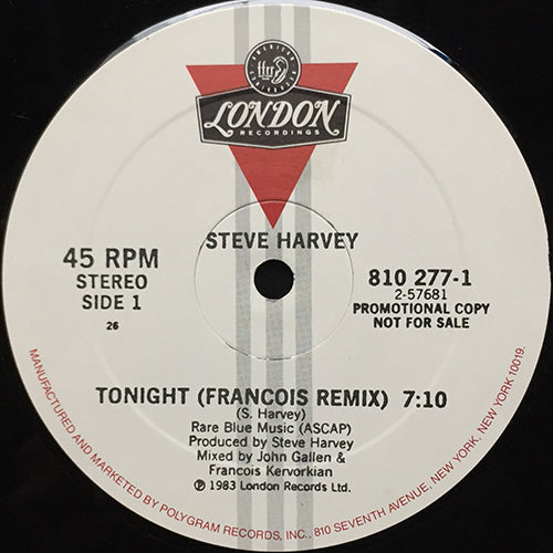 STEVE HARVEY // TONIGHT (FRANCOIS REMIX) (7:10/6:35) / DUB (5:12)