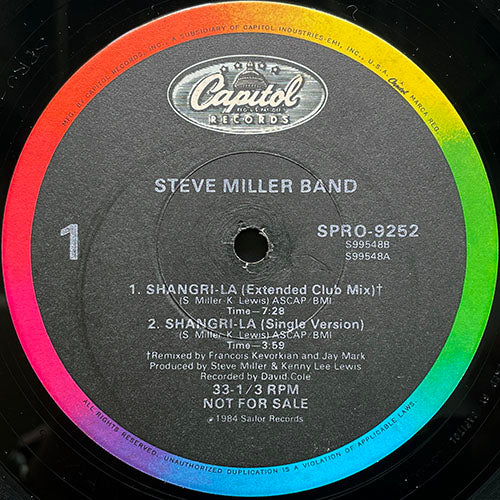 STEVE MILLER BAND // SHANGRI-LA (7:28/3:59) / DUB (5:30)