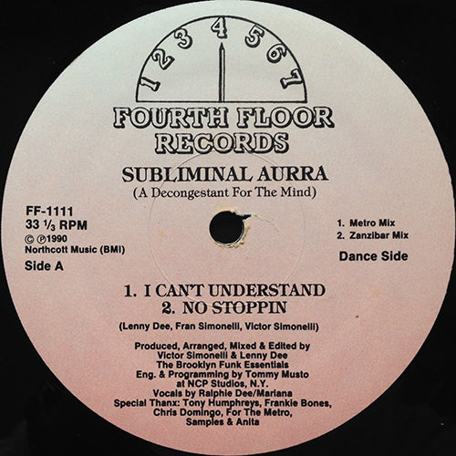 SUBLIMINAL AURRA // A DECONGESTANT FOR THE MIND (EP) inc. I CAN'T UNDERSTAND / NO STOPPIN / EASE THE PRESSURE (2VER)
