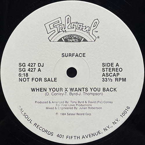SURFACE // WHEN YOUR X WANTS YOU BACK (6:18) / (INSTRUMENTAL) (5:58) / (ACCAPELLA VERSION) (3:20)