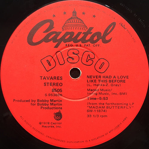 TAVARES // NEVER HAD A LOVE LIKE THIS BEFORE (5:53) / INST