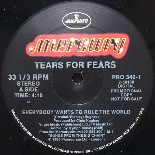 TEARS FOR FEARS // EVERYBODY WANTS TO RULE THE WORLD (4:10)