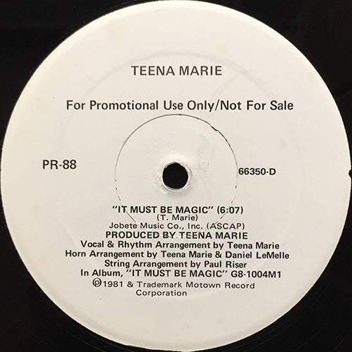 TEENA MARIE / HIGH INERGY // IT MUST BE MAGIC (6:07) / DON'T PARK YOUR LOVING (6:58)