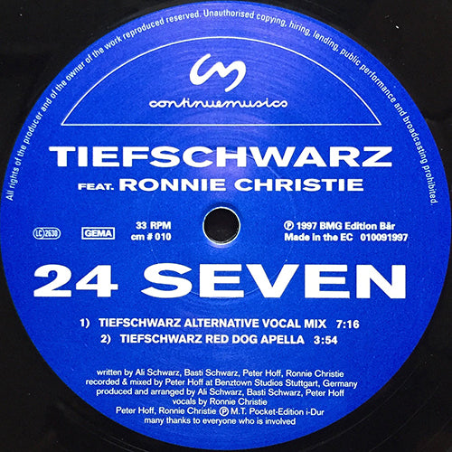 TIEFSCHWARZ feat. RONNIE CHRISTIE // 24 SEVEN (4VER)