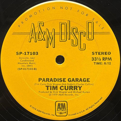 TIM CURRY // PARADISE GARAGE (6:12) / I DO THE ROCK (4:15)