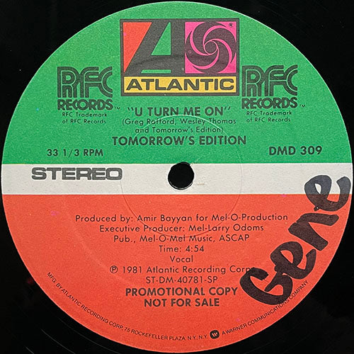 TOMORROW'S EDITION // U TURN ME ON (4:54) / PT. 2 (5:35)