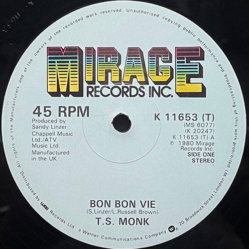 T.S. MONK // BON BON VIE / STAY FREE OF HIS LOVE