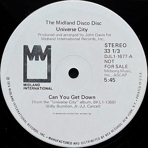 UNIVERSE CITY // CAN YOU GET DOWN (5:45) / SERIOUS (5:27)