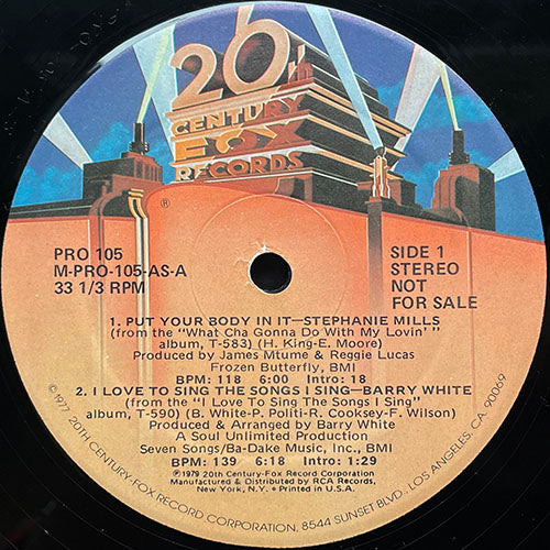 V.A. (STEPHANIE MILLS / BARRY WHITE / EDWIN STARR / GENE CHANDLER) // PUT YOUR BODY IN IT (6:00) / I LOVE TO SING THE SONGS I SING (6:18) / H.A.P.P.Y. RADIO (6:45) / WHEN YOU'RE #1 (8:59)