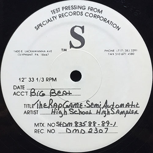 V.A. (PETE ROCK & LARGE PROFESSOR / INSPECTAH DEK, U-GOD & STREET / KRS-ONE / E-40, SPICE 1 & THE CLICK) // 4 TRACK EP (HIGH SCHOOL HIGH) inc. THE RAP WORLD / SEMI-AUTOMATIC FULL RAP METAL JACKET / HIGH SCHOOL ROCK / WHY YOU WANNA FUNK