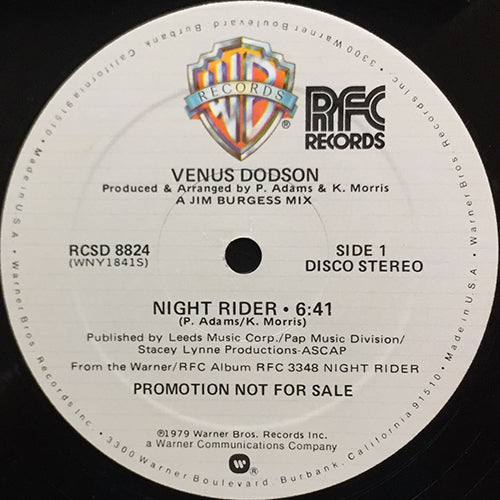 VENUS DODSON // NIGHT RIDER (6:41) / WHERE ARE WE HEADED (4:12)