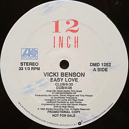 VICKI BENSON // EASY LOVE (CLUB) (6:30) / (DUB) (4:45) / (EDIT OF ORIGINAL 12" VERSION) (7:32)