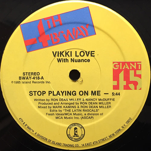 VIKKI LOVE with NUANCE // STOP PLAYING ON ME (5:44) / DUB (6:21) / YOU'RE THE ONE FOR ME (3:40)