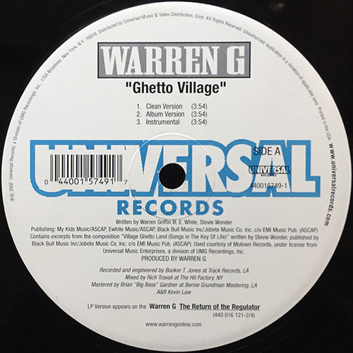 WARREN G // GHETTO VILLAGE (3VER)