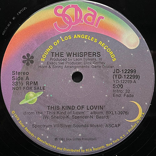 WHISPERS // THIS KIND OF LOVIN' (5:00) / WHAT WILL I DO (4:05)