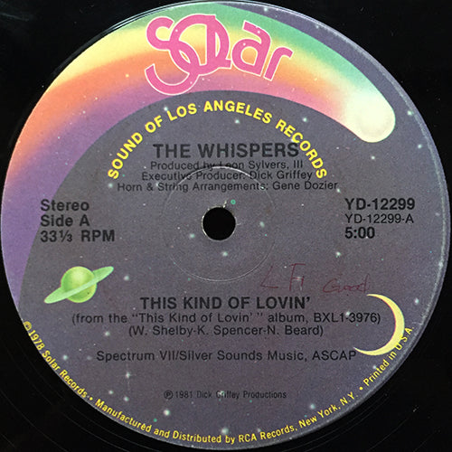 WHISPERS // THIS KIND OF LOVIN' (5:00) / WHAT WILL I DO (4:05)