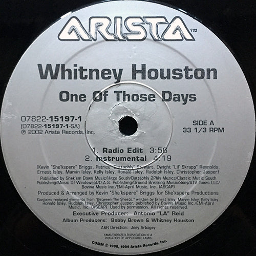 WHITNEY HOUSTON // ONE OF THOSE DAYS (4VER)