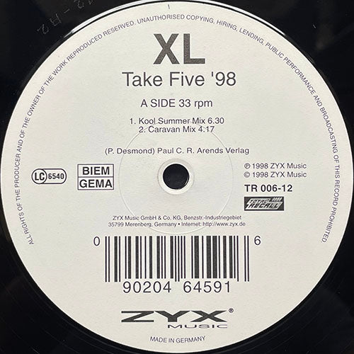 XL // TAKE FIVE '98 (4VER) inc. KOOL SUMMER MIX