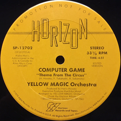 YELLOW MAGIC ORCHESTRA // COMPUTER GAME (4:51) / YELLOW MAGIC (TONG POO) ( 6:17)