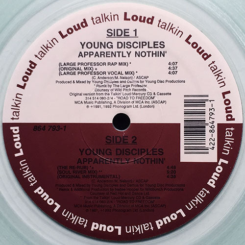 YOUNG DISCIPLES // APPARENTLY NOTHIN' (LARGE PROFESSOR REMIX & ORIGINAL) (6VER)