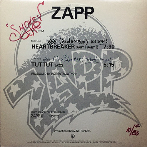 ZAPP // HEARTBREAKER (7:30) / TUT-TUT (JAZZ) (5:15)