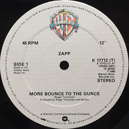 ZAPP // MORE BOUNCE TO THE OUNCE / BRAND NEW PLAYER