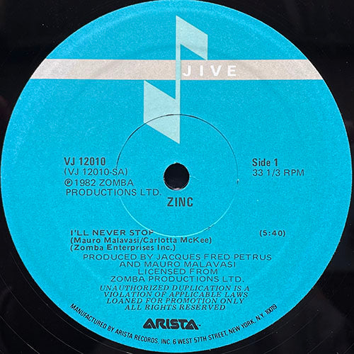 ZINC // I'LL NEVER STOP (5:40) / AMAZON (5:38)