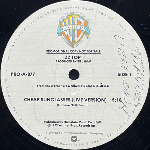 ZZ TOP // CHEAP SUNGLASSES (LIVE VERSION) (5:18) / (ORIGINAL) (2:40)
