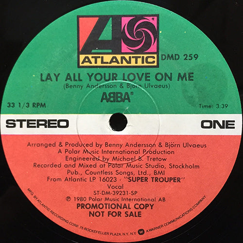 ABBA // LAY ALL YOUR LOVE ON ME (3:39) / ON AND ON AND ON (4:31)