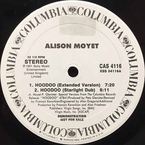 ALISON MOYET // HOODOO (EXTENDED) (7:20) / (STRAIGHT DUB) (6:11) / (SINGLE VERSION) (4:06) / (INSTRUMENTAL DUB) (7:05)