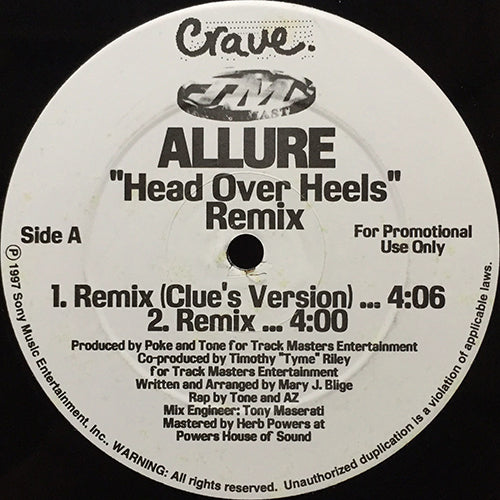 ALLURE // HEAD OVER HEELS (DJ CLUE REMIX) (4VER) – next records japan