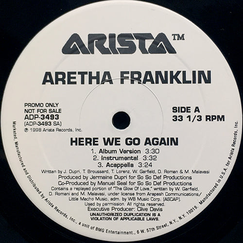 ARETHA FRANKLIN // HERE WE GO AGAIN (3VER)
