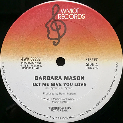 BARBARA MASON // LET ME GIVE YOU LOVE (6:49) / INST (4:48)