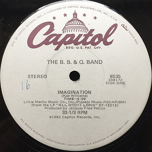B.B. & Q. BAND // IMAGINATION (6:00) / HARD TO GET AROUND (5:15)