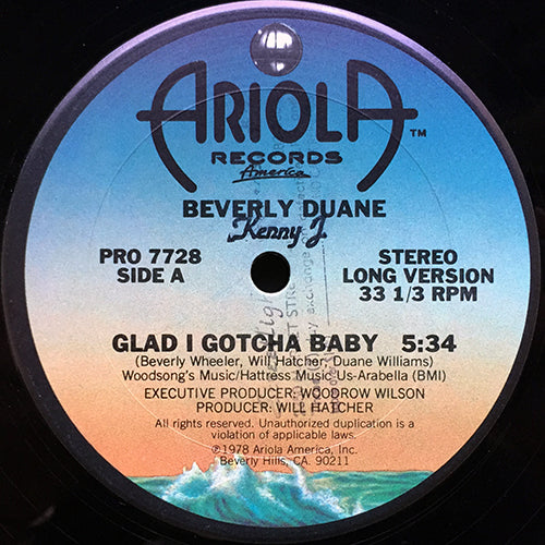 BEVERLY AND DUANE // GLAD I GOTCHA BABY (5:34/3:31)