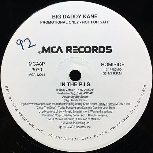 BIG DADDY KANE // IN THE PJ'S (2VER) / SHOW & PROVE (3VER)