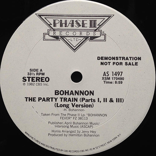 BOHANNON // THE PARTY TRAIN (PARTS I, II & III) (8:59) / (PARTS I & II) (4:20)