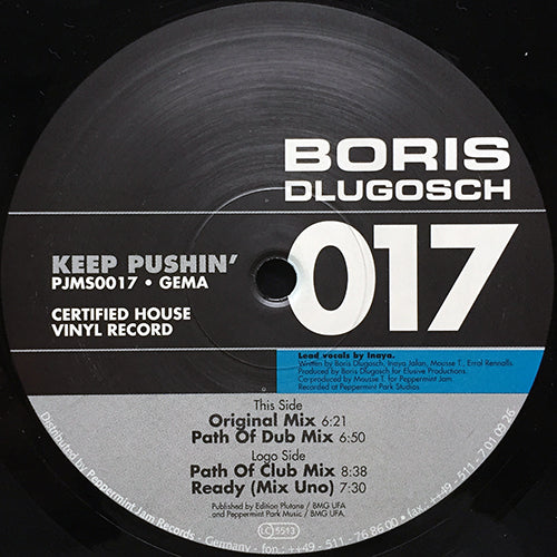 BORIS DLUGOSCH // KEEP PUSHIN' (3VER) / READY