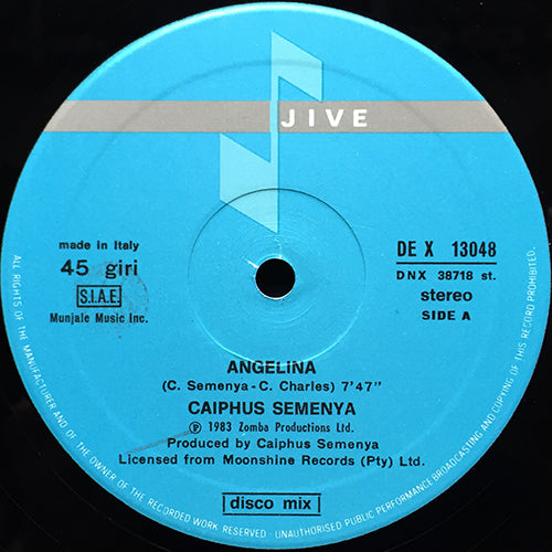 CAIPHUS SEMENYA // ANGELINA (7:47) / (DUB MIX) (7:15)