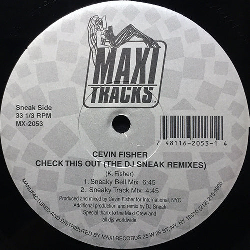 CEVIN FISHER // MAS GROOVE (2VER) / CHECK THIS OUT (DJ SNEAK REMIX) (2VER)