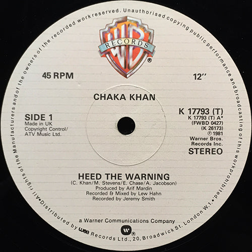 CHAKA KHAN // HEED THE WARNING / NIGHT MOODS