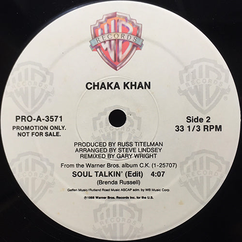 CHAKA KHAN // SOUL TALKIN' (SERIOUS SOUL EDIT) (4:29) / (EDIT) (4:07)