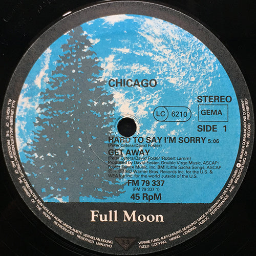 CHICAGO // HARD TO SAY I'M SORRY (5:06) / GET AWAY / LOVE ME TOMORROW (5:06)