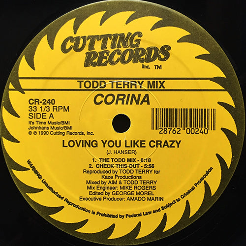 CORINA // LOVING YOU LIKE CRAZY (TODD TERRY MIX) (4VER)