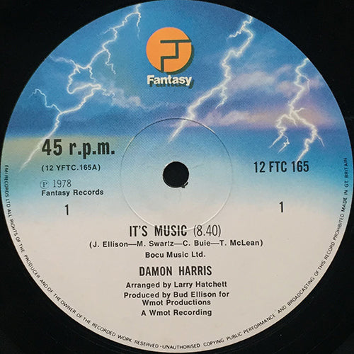 DAMON HARRIS // IT'S MUSIC (8:40) / RIDE ON (4:08)